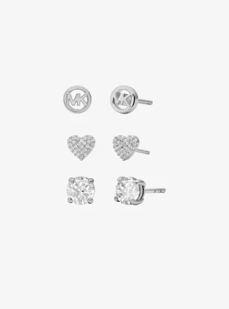 3-Piece Cubic Zirconia Stud Earrings Gift Set