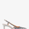 Alora Metallic Crocodile Embossed Leather Slingback Pump