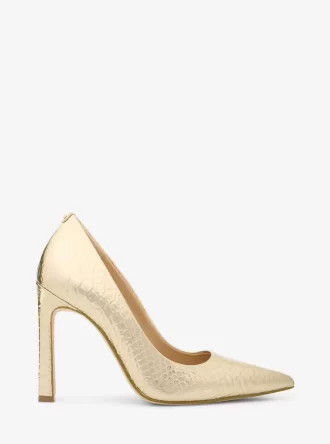 Amara Metallic Snake Embossed Leather Pump