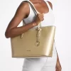 Arden Large Metallic Top-Zip Tote Bag