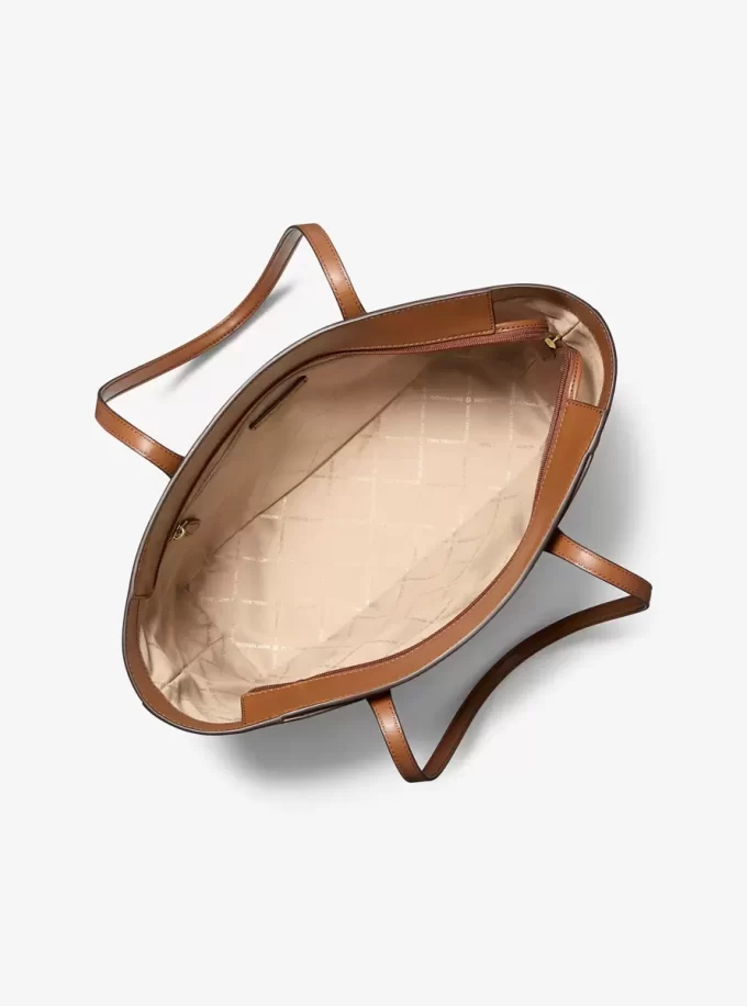 Arden Large Printed Signature Logo Top-Zip Tote Bag