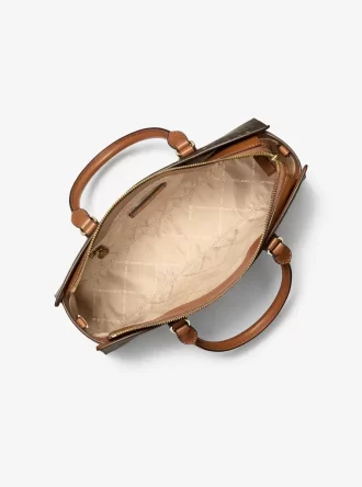 Arden Medium Printed Signature Logo Satchel