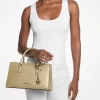 Arden Metallic Top-Zip Satchel