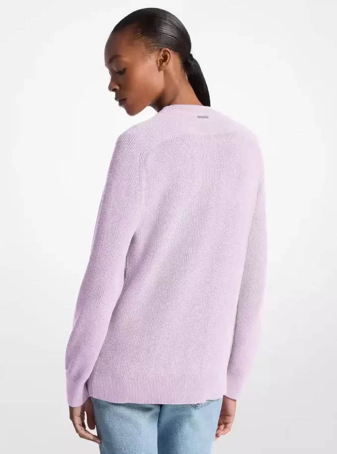 Braided Logo Cotton Blend Sweater Braided Logo Cotton Blend Sweater