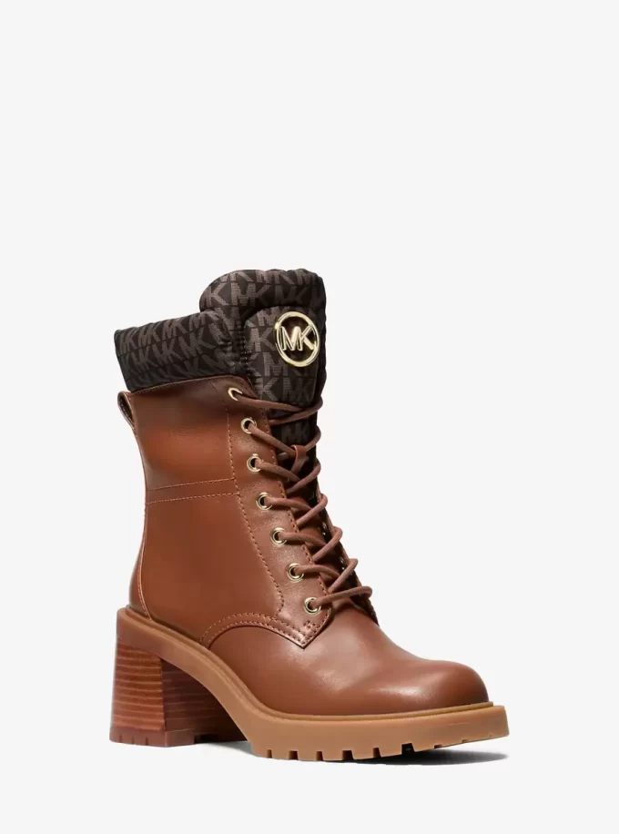 Cade Leather and Signature Logo Combat Boot Cade Leather and Signature Logo Combat Boot