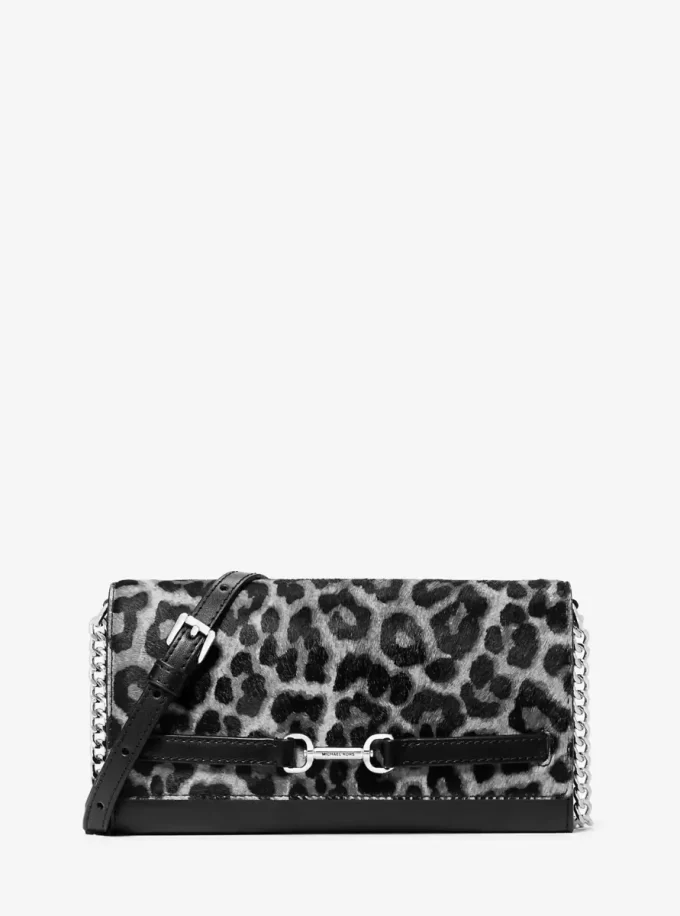 Carson Large Leopard Print Calf Hair Convertible Crossbody Bag Carson Large Leopard Print Calf Hair Convertible Crossbody Bag