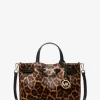 Carson Small Leopard Print Calf Hair Satchel