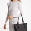Charlotte Large Logo and Leather Top-Zip Tote Bag Charlotte Large Logo and Leather Top-Zip Tote Bag