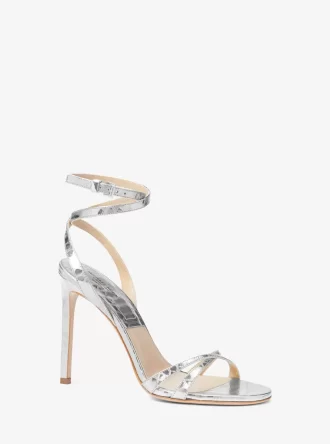 Chrissy Metallic Python Embossed Leather Sandal Chrissy Metallic Python Embossed Leather Sandal