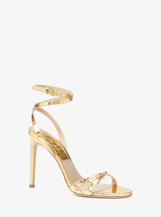 Chrissy Metallic Python Embossed Leather Sandal Chrissy Metallic Python Embossed Leather Sandal