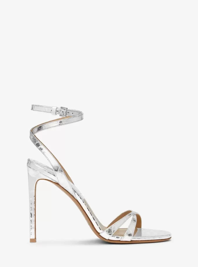 Chrissy Metallic Python Embossed Leather Sandal Chrissy Metallic Python Embossed Leather Sandal