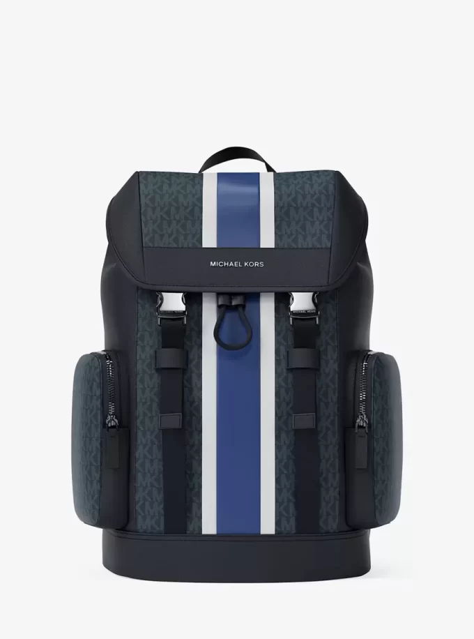 Cooper Medium Striped Signature Logo City Backpack