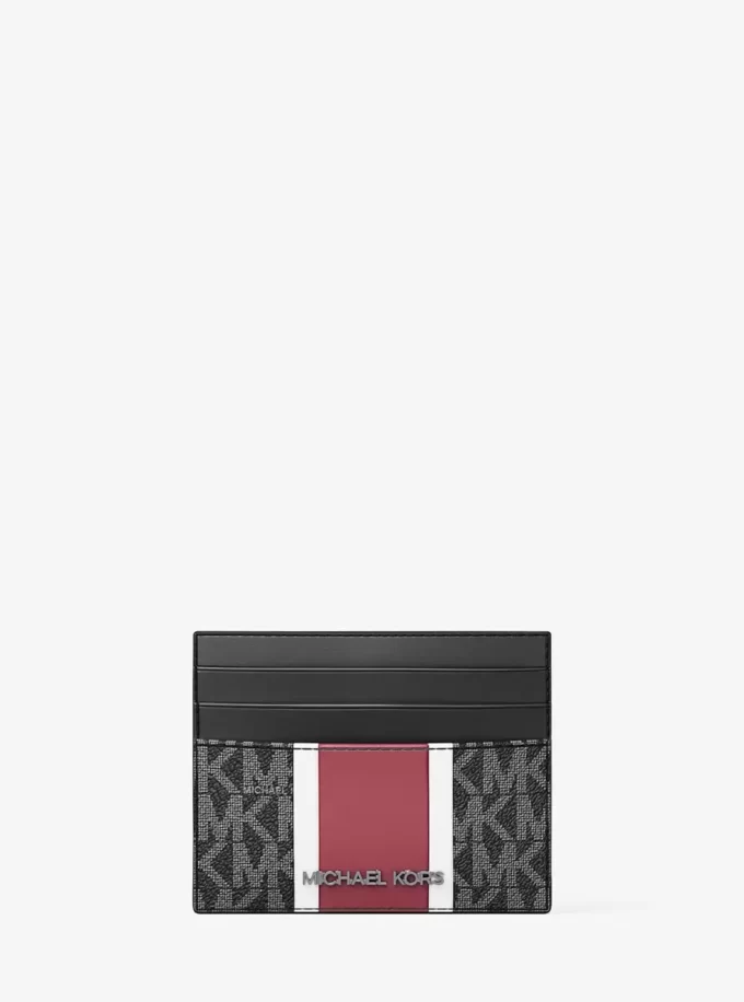 Cooper Striped Signature Logo Card Case Cooper Striped Signature Logo Card Case