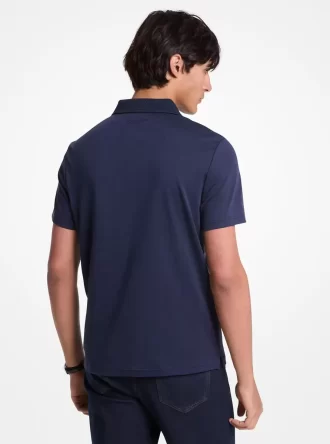 Cotton and Mesh Collar Polo Shirt