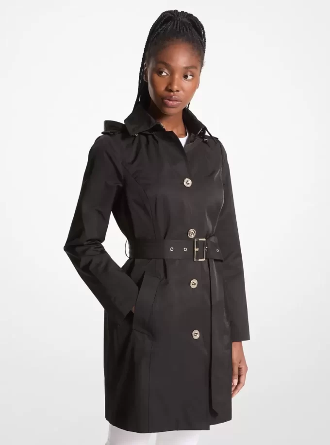 Cotton Blend Hooded Trench Coat Cotton Blend Hooded Trench Coat