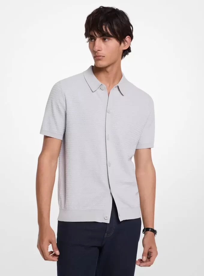 Cotton Tuck Stitch Shirt