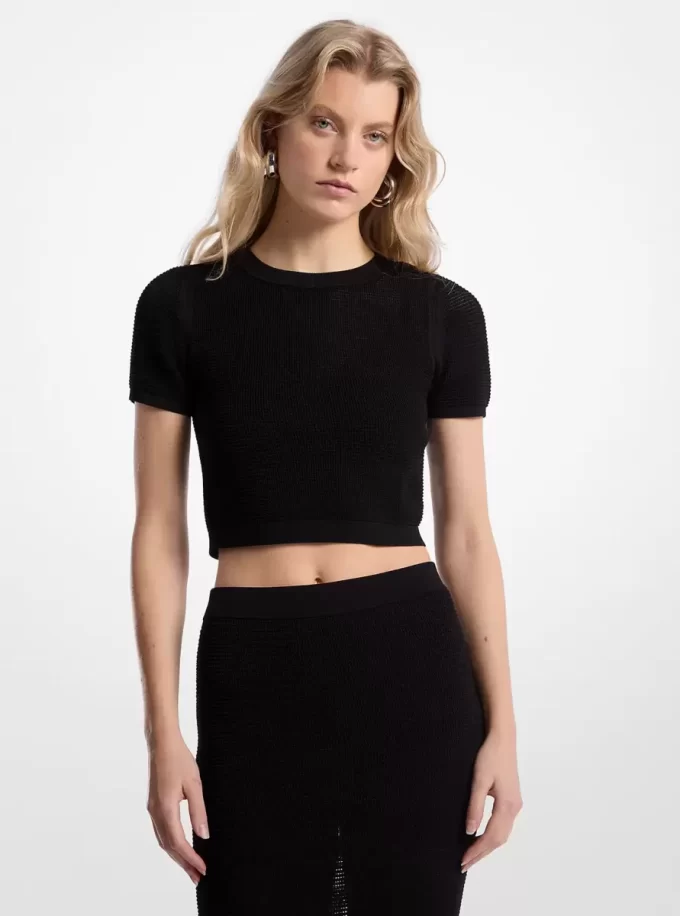 Crocheted Viscose Blend Layered Top Crocheted Viscose Blend Layered Top