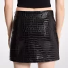 Crocodile Embossed Mini Skirt