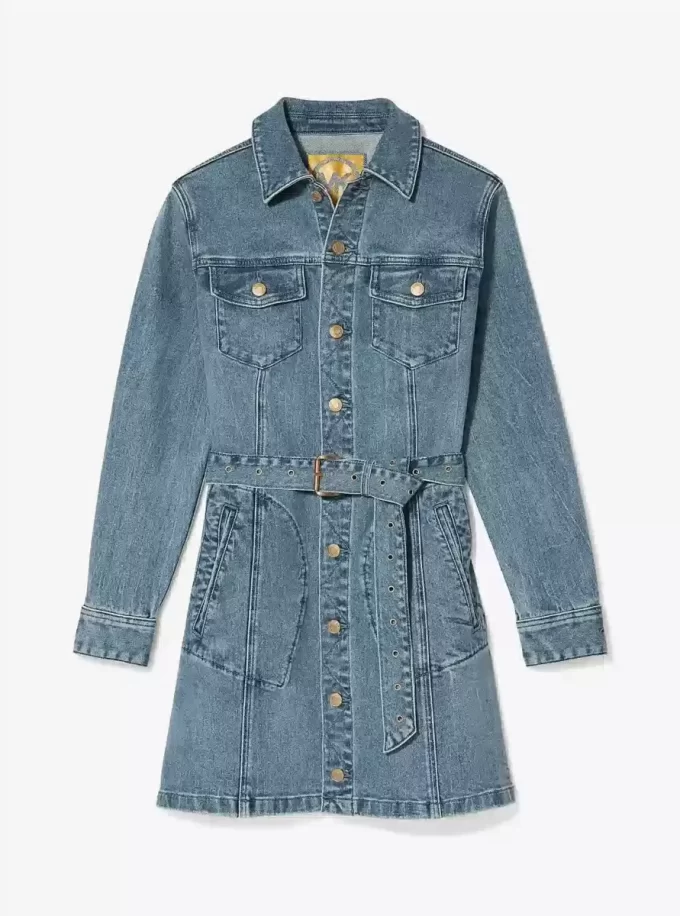 Denim Belted Mini Dress