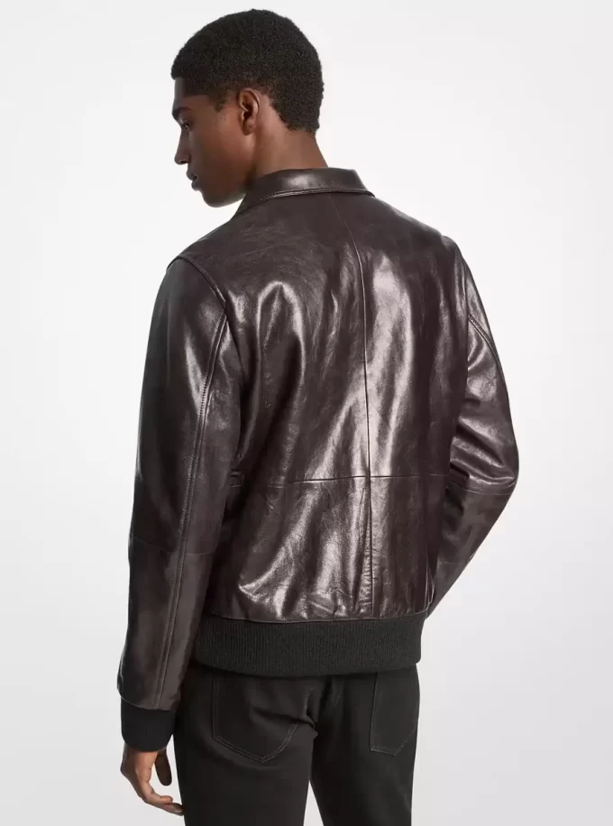 Distressed Leather Harrington Jacket Distressed Leather Harrington Jacket