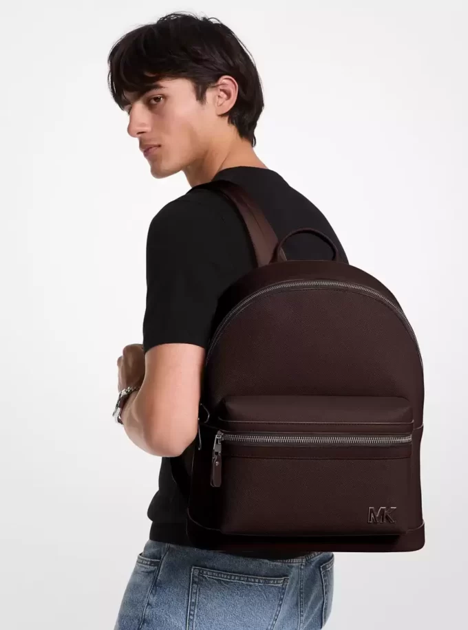 Edison Scratch-Resistant Crossgrain Leather Backpack Edison Scratch-Resistant Crossgrain Leather Backpack