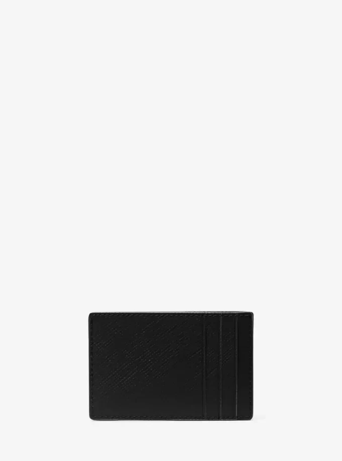 Edison Scratch-Resistant Crossgrain Leather Card Case