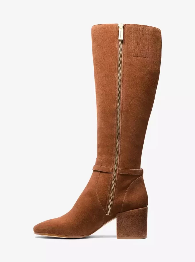 Ella Suede Wide Calf Block Heel Boot Ella Suede Wide Calf Block Heel Boot