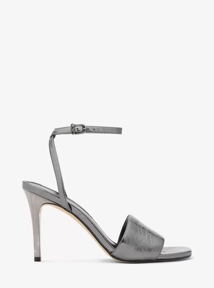 Elyse Crackled Metallic Leather Sandal