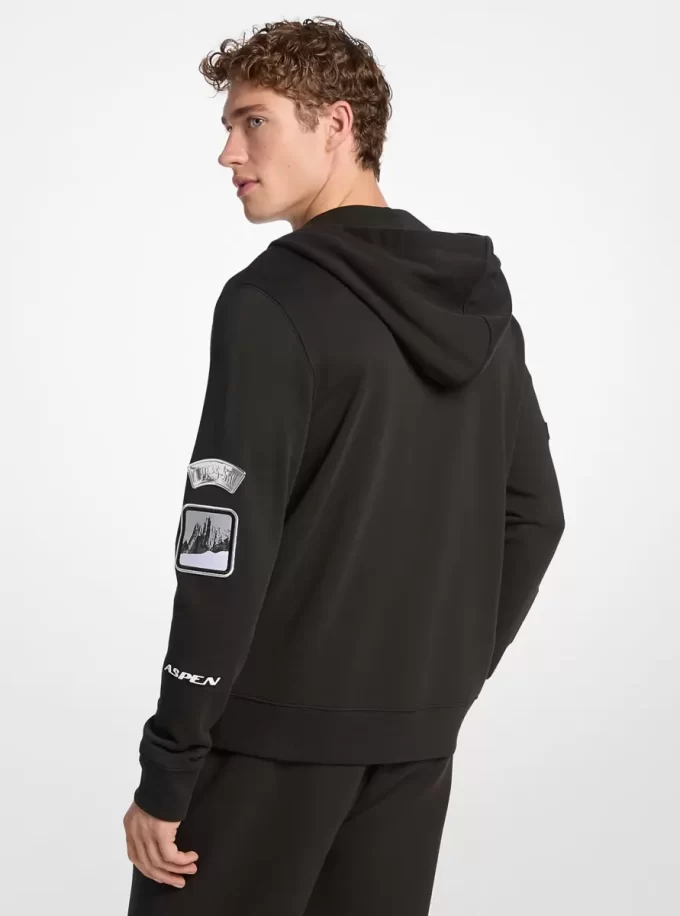 Embellished Cotton Zip-Up Hoodie