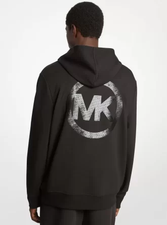 Embellished Logo Cotton Blend Hoodie
