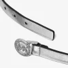 Embellished Metallic Leather Belt