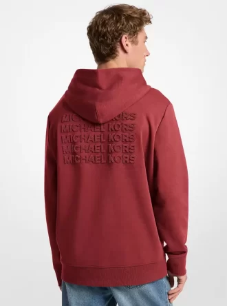 Embossed Logo Cotton Blend Hoodie