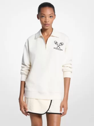 Embroidered Logo Cotton Blend Sweater