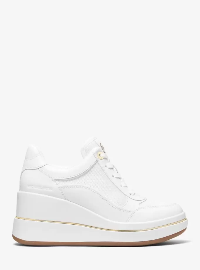 Emmy Leather and Mesh Wedge Trainer