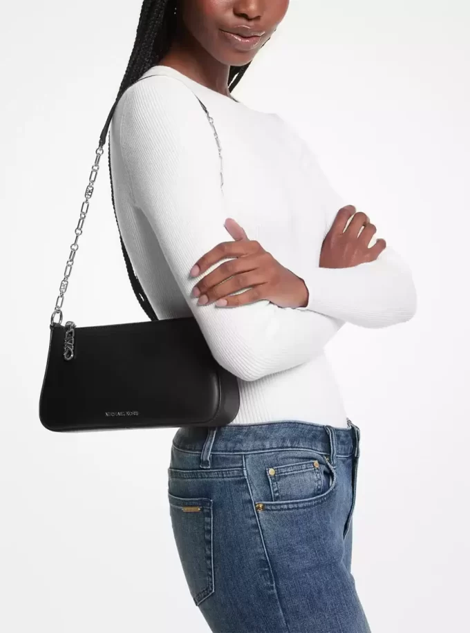 Empire Medium Leather Chain-Link Pochette Empire Medium Leather Chain-Link Pochette