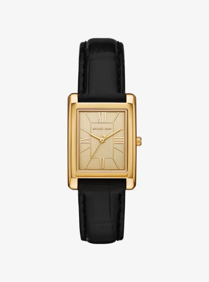 Essex Gold-Tone and Crocodile Embossed Leather Watch Essex Gold-Tone and Crocodile Embossed Leather Watch