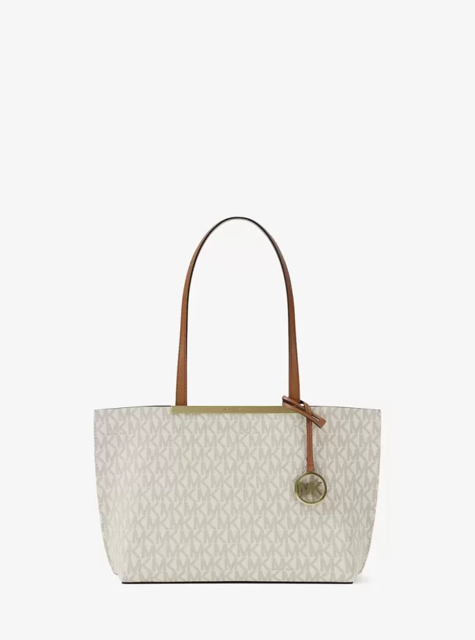 Evelyn Small Signature Logo Tote Bag