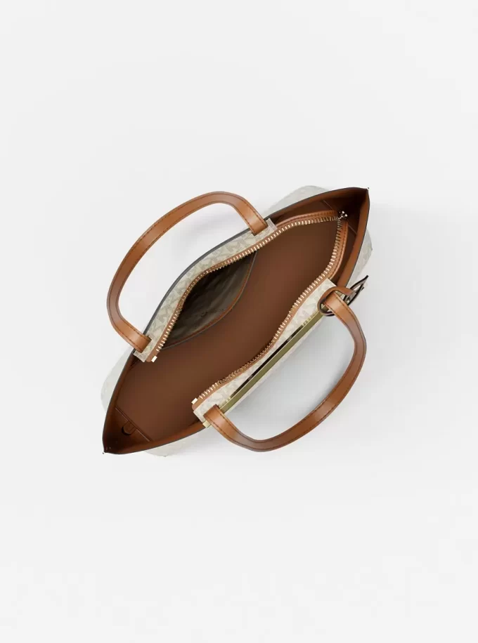 Evelyn Small Signature Logo Tote Bag