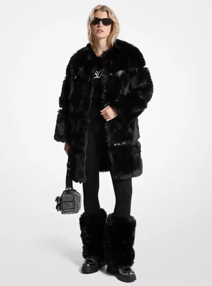 Faux Fur and Patent Coat Faux Fur and Patent Coat