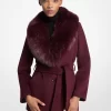 Faux Fur Trim Wool Blend Coat
