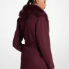 Faux Fur Trim Wool Blend Coat