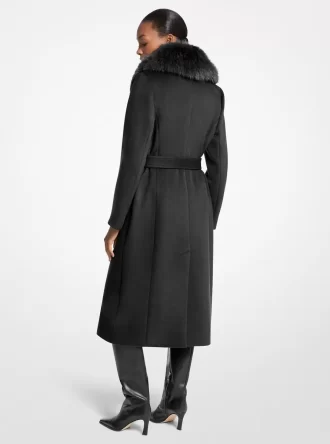 Faux Fur Trim Wool Blend Coat Faux Fur Trim Wool Blend Coat