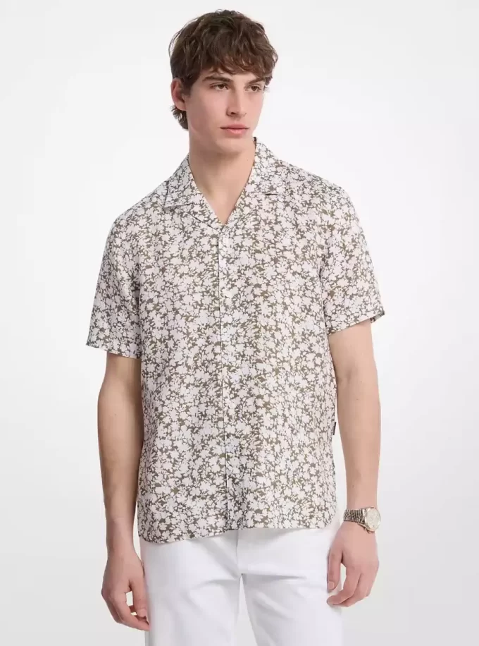 Floral Linen Camp Shirt