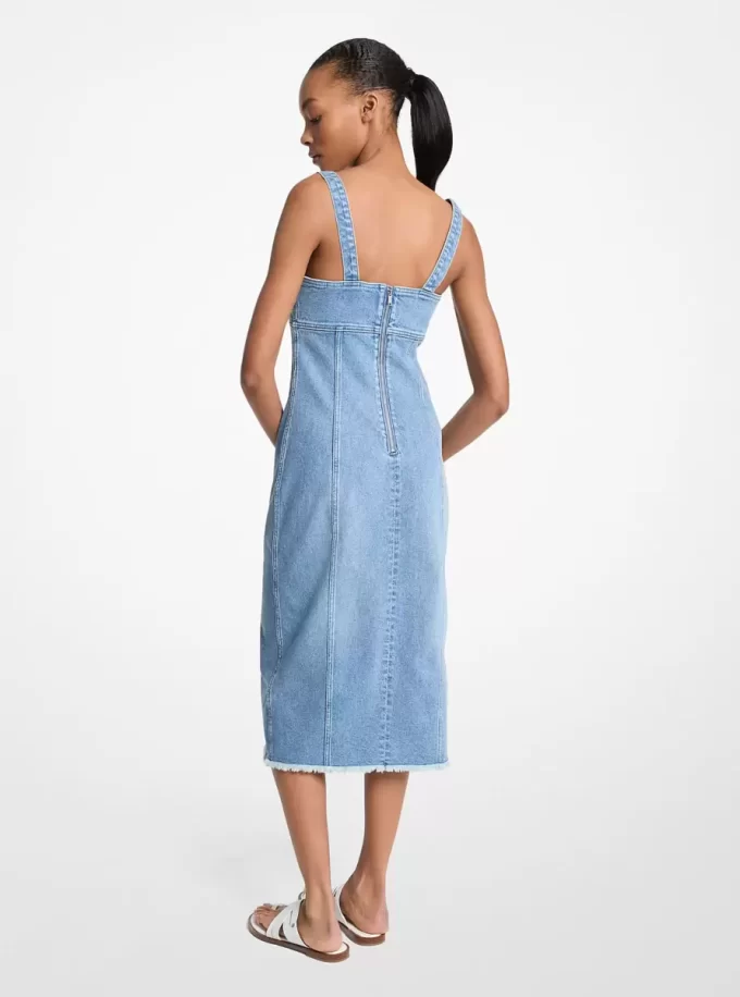 Frayed Denim Midi Dress Frayed Denim Midi Dress