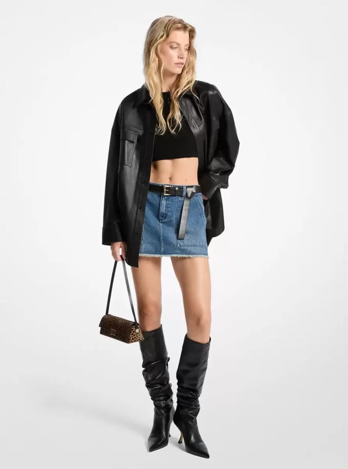 Frayed Denim Mini Skirt Frayed Denim Mini Skirt