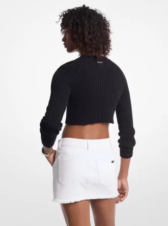 Frayed Denim Mini Skirt