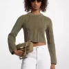 Garment-Dyed Ribbed Cotton Cropped Sweater Garment-Dyed Ribbed Cotton Cropped Sweater