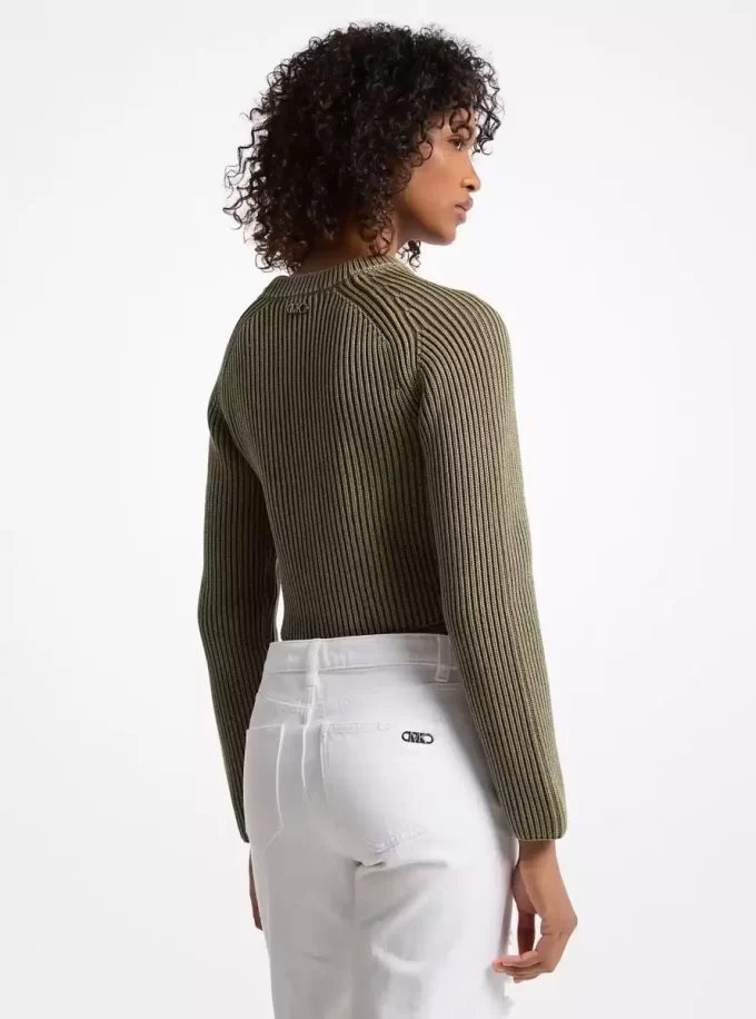 Garment-Dyed Ribbed Cotton Cropped Sweater Garment-Dyed Ribbed Cotton Cropped Sweater