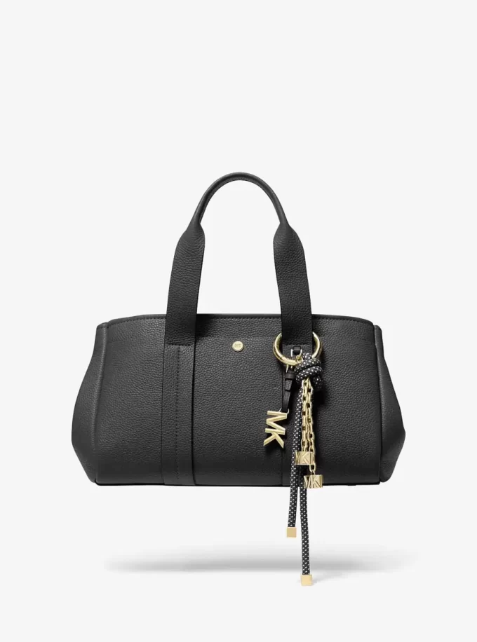 Gold-Tone and Speckled Cord Bag Charm