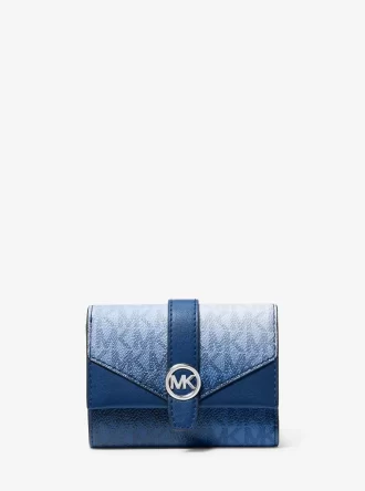 Greenwich Medium Ombré Signature Logo Tri-Fold Wallet